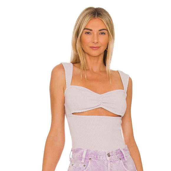 Agolde Tops - Agolde Tank Top Small Frosting Isla Cut Out Ruched Ribbed Bustier Pastel Y2K